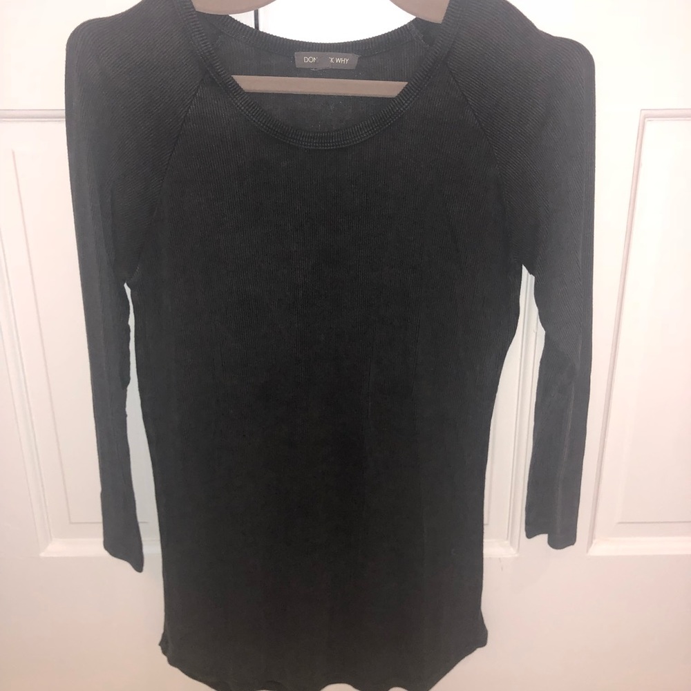 Dark Gray Ribbed Long Sleeve